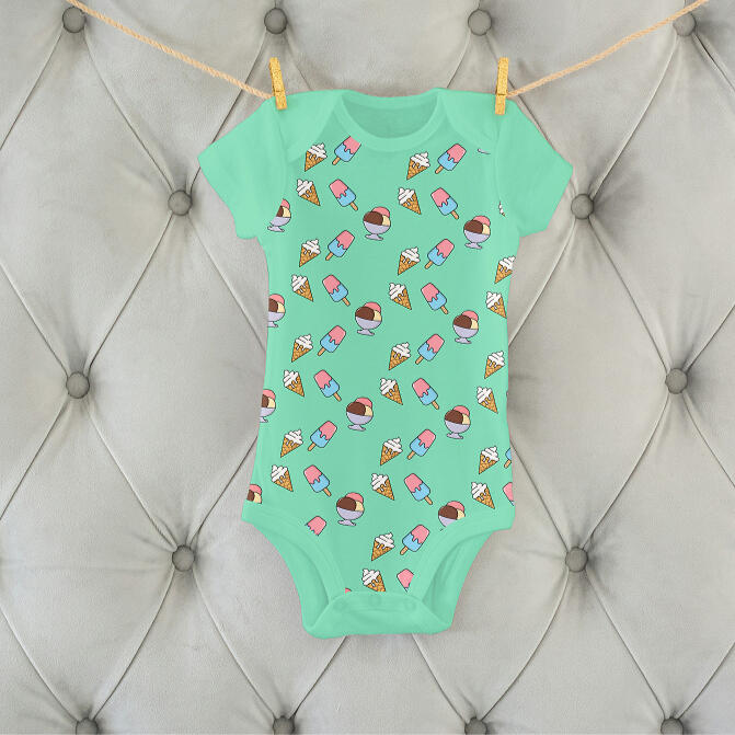 Joyful ice cream pattern illustration for whimsical baby apparel and happy designs - Yemisi Olusanya