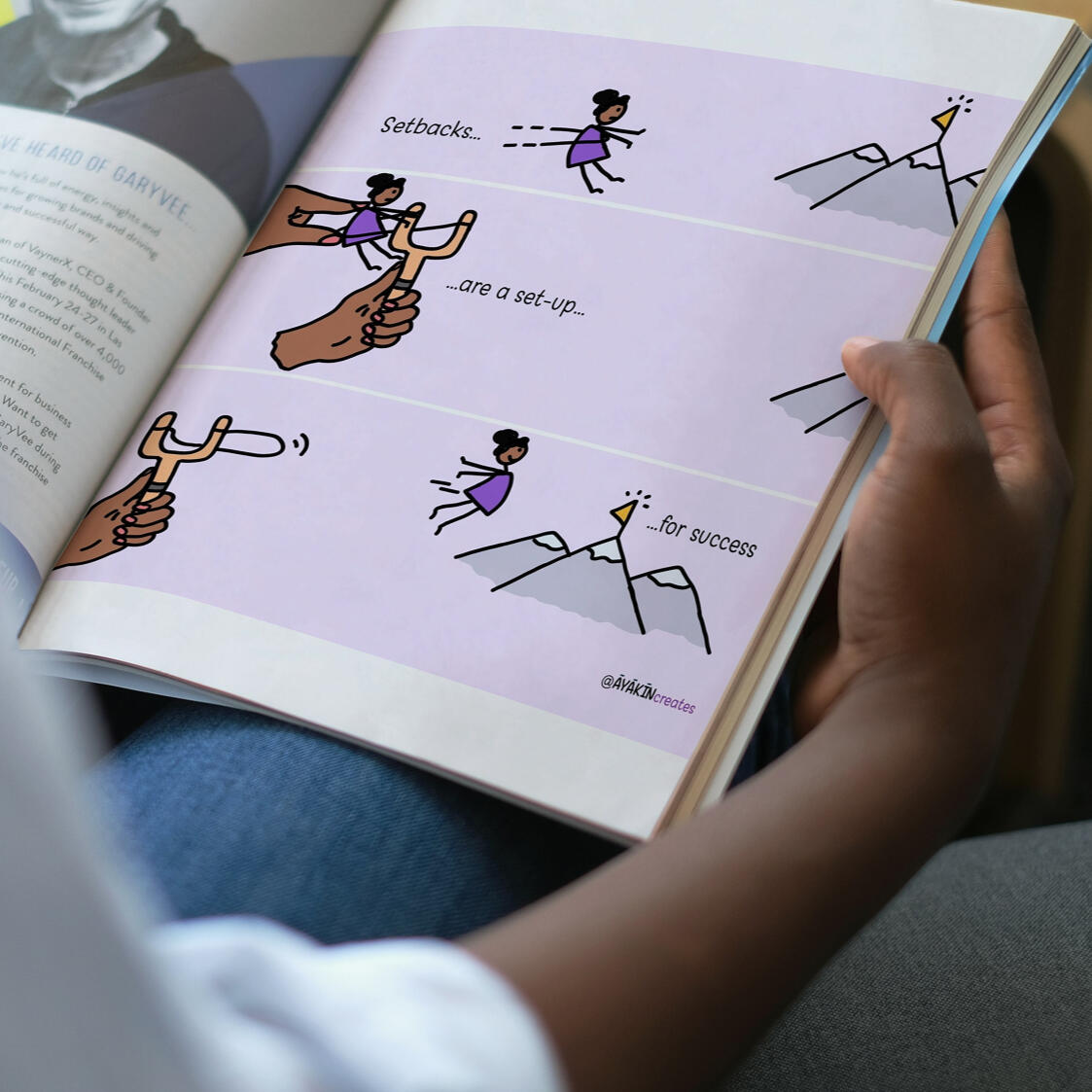 Uplifting illustration of bouncing back for faith-based editorial publication - Yemisi Olusanya